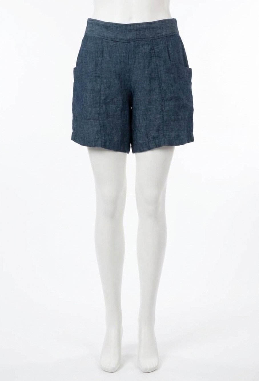 NEW IVY JANE chambray linen shorts in indigo